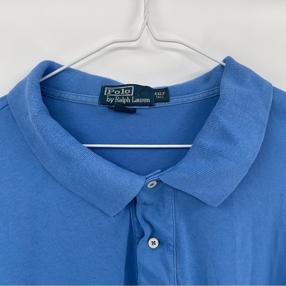 Polo Ralph Lauren Polo Shirt Mens Size 4XLT Blue Red Pony Classic Short Sleeves - Picture 4 of 9